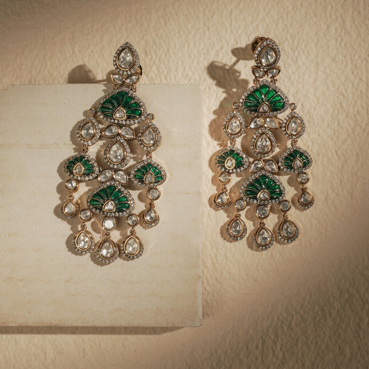 EMERALD KUNDAN EARRINGS